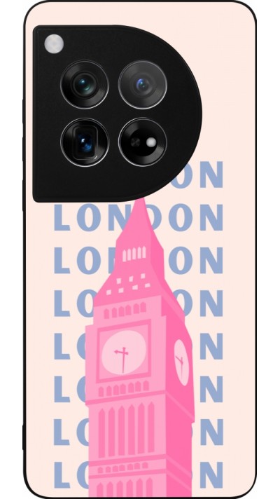 OnePlus 12 Case Hülle - Silikon schwarz London Pink Print