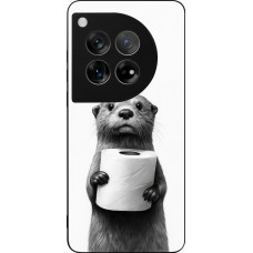 OnePlus 12 Case Hülle - Silikon schwarz Otter Toilettenpapier