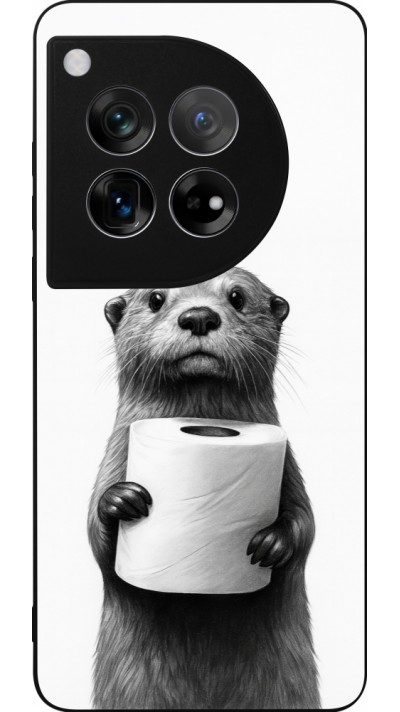 OnePlus 12 Case Hülle - Silikon schwarz Otter Toilettenpapier