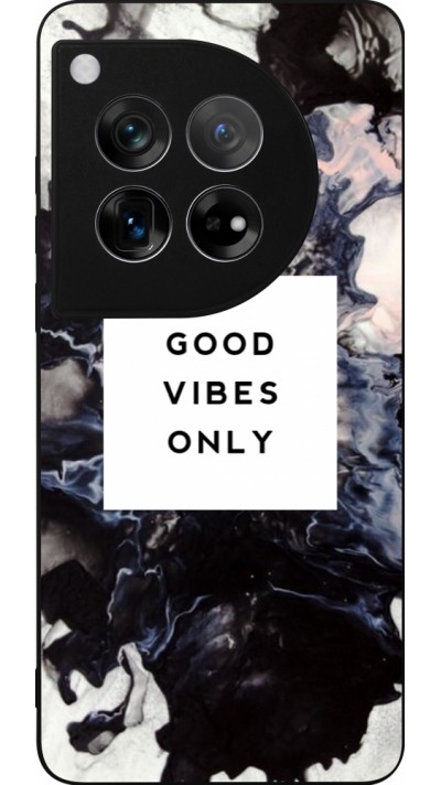 OnePlus 12 Case Hülle - Silikon schwarz Marble Good Vibes Only