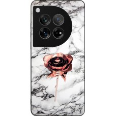 OnePlus 12 Case Hülle - Silikon schwarz Marble Rose Gold