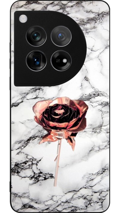OnePlus 12 Case Hülle - Silikon schwarz Marble Rose Gold