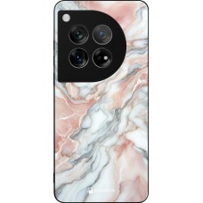 OnePlus 12 Case Hülle - Silikon schwarz Rosa Leuchtender Marmor