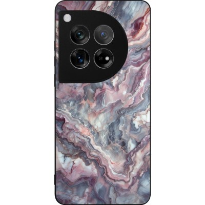 OnePlus 12 Case Hülle - Silikon schwarz Violetter silberner Marmor