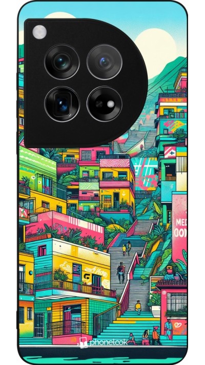 OnePlus 12 Case Hülle - Silikon schwarz Medellin Comuna 13 Kunst