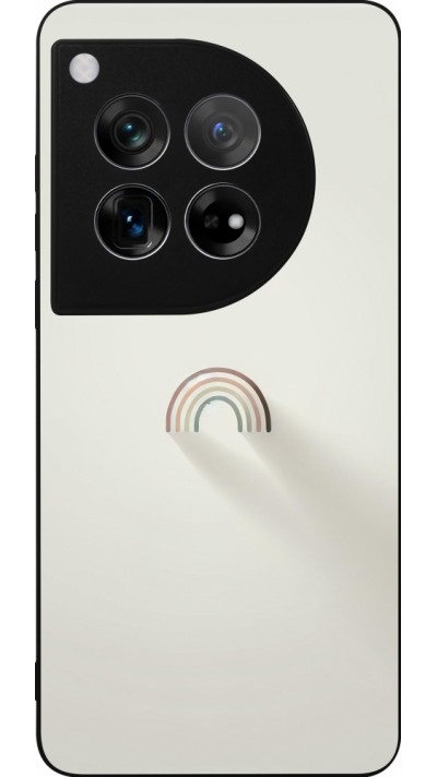 OnePlus 12 Case Hülle - Silikon schwarz Mini Regenbogen Minimal