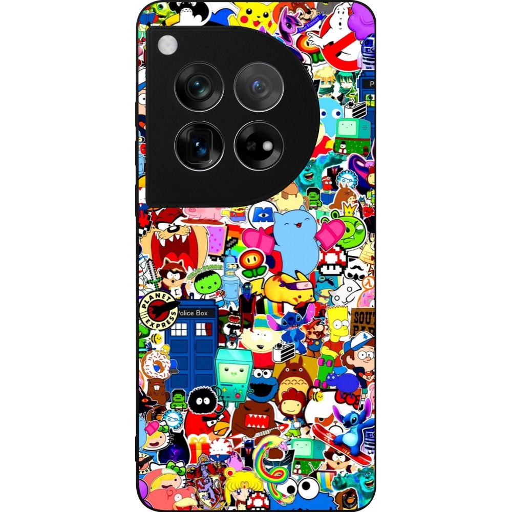 Coque OnePlus 12 - Silicone rigide noir Mixed cartoons