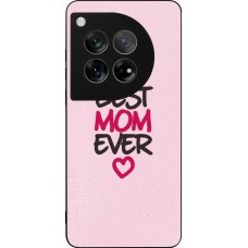 Coque OnePlus 12 - Silicone rigide noir Mom 2023 best Mom ever pink