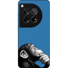 Coque OnePlus 12 - Silicone rigide noir Monkey Pop Art