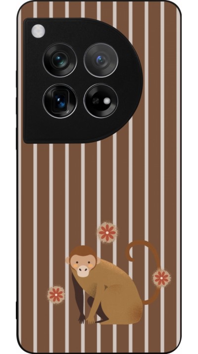 OnePlus 12 Case Hülle - Silikon schwarz Monkey with stripes