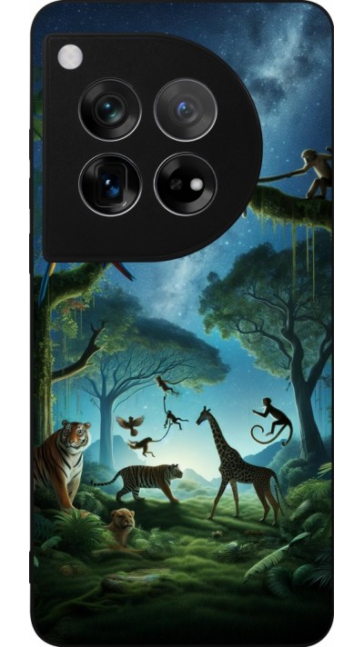 OnePlus 12 Case Hülle - Silikon schwarz Paradies der exotischen Tiere