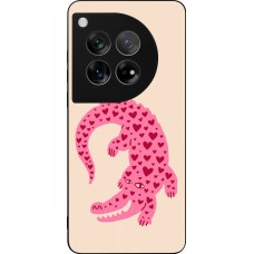 OnePlus 12 Case Hülle - Silikon schwarz Pink crocodile 2026
