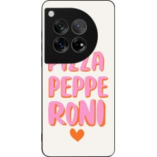 Coque OnePlus 12 - Silicone rigide noir Pizza pepperoni 2026