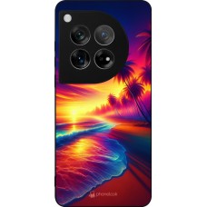 OnePlus 12 Case Hülle - Silikon schwarz Strand Sonnenuntergang auffällig