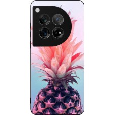 OnePlus 12 Case Hülle - Silikon schwarz Purple Pink Pineapple