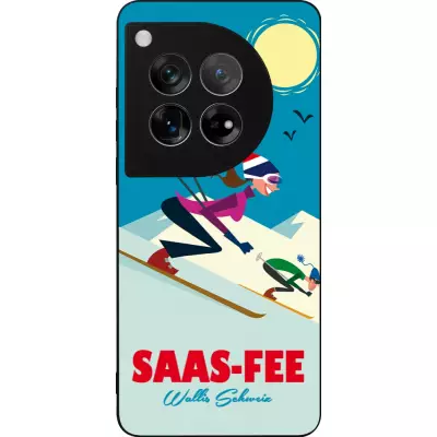 OnePlus 12 Case Hülle - Silikon schwarz Saas-Fee Ski Downhill