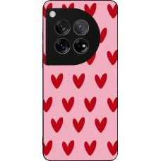 Coque OnePlus 12 - Silicone rigide noir Saint Valentines Day 26 Pattern heart
