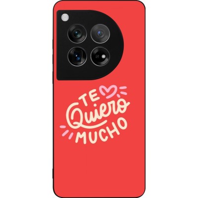 Coque OnePlus 12 - Silicone rigide noir Saint Valentines Day 26 Te quiero mucho
