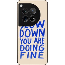 Coque OnePlus 12 - Silicone rigide noir Slow down 2026