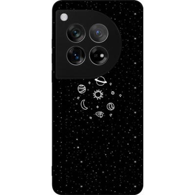 OnePlus 12 Case Hülle - Silikon schwarz Space Doodle