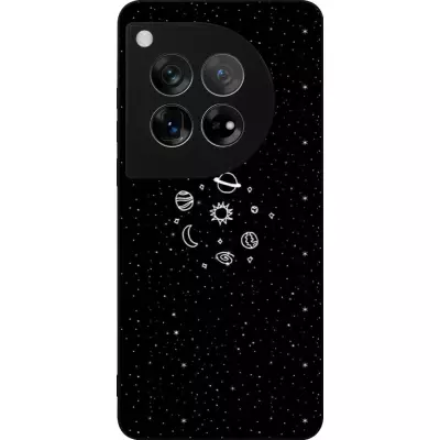 OnePlus 12 Case Hülle - Silikon schwarz Space Doodle