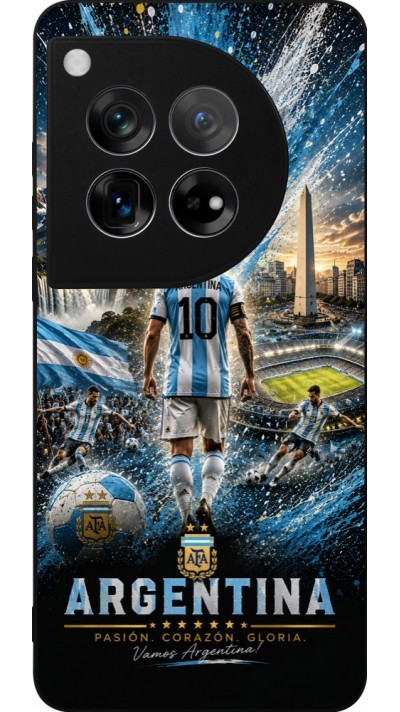 OnePlus 12 Case Hülle - Silikon schwarz Fussball Argentinien splash 2026