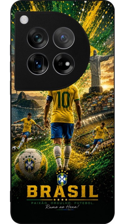 OnePlus 12 Case Hülle - Silikon schwarz Fussball Brasilien splash 2026