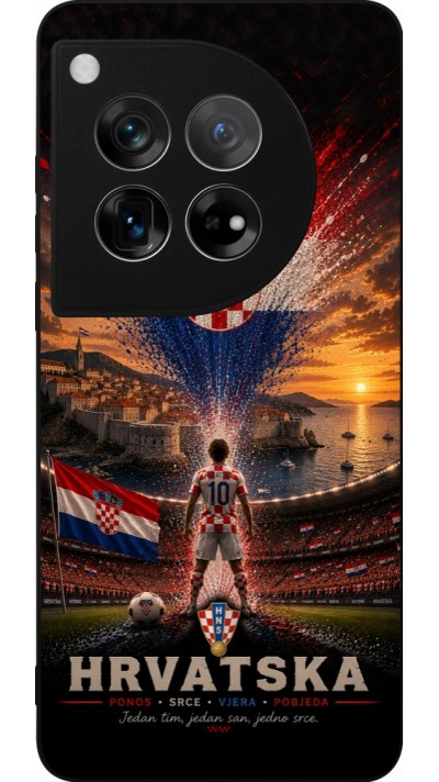 OnePlus 12 Case Hülle - Silikon schwarz Fussball Kroatien splash 2026