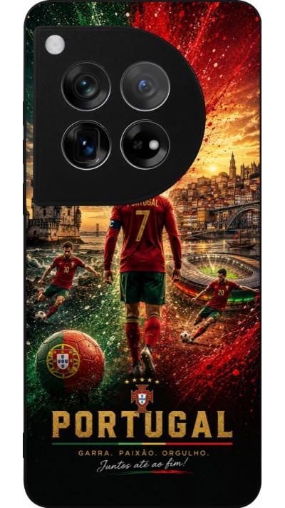 OnePlus 12 Case Hülle - Silikon schwarz Fussball Portugal splash 2026