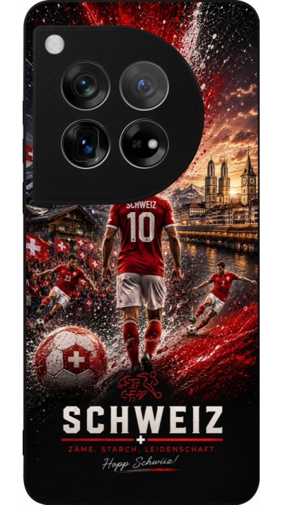 OnePlus 12 Case Hülle - Silikon schwarz Fussball Schweiz splash 2026