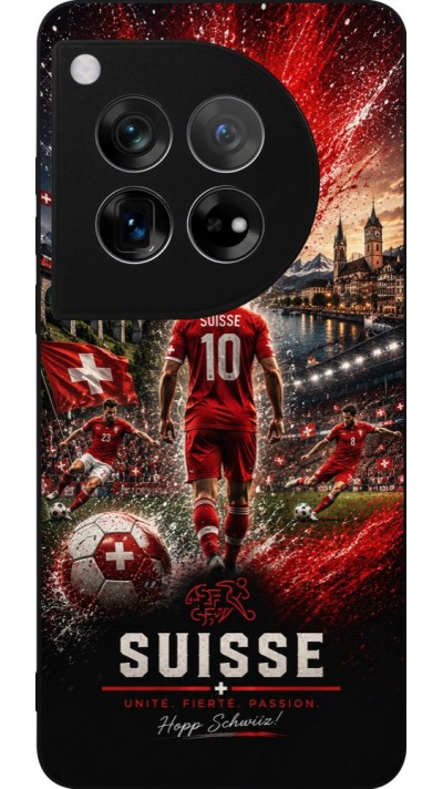 OnePlus 12 Case Hülle - Silikon schwarz Fussball Suisse splash 2026