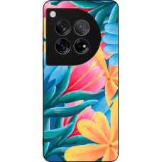 OnePlus 12 Case Hülle - Silikon schwarz Spring 23 colorful flowers