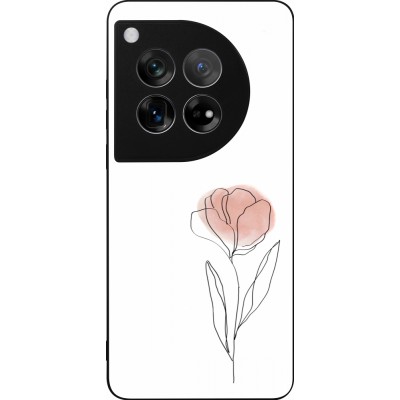 OnePlus 12 Case Hülle - Silikon schwarz Spring 23 minimalist flower
