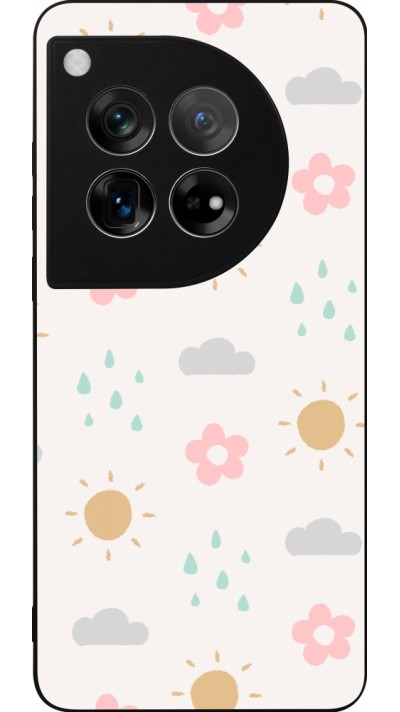 Coque OnePlus 12 - Silicone rigide noir Spring 23 weather
