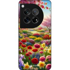Coque OnePlus 12 - Silicone rigide noir Spring 25 Bouquet printemps