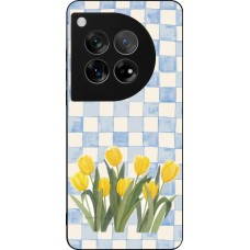 OnePlus 12 Case Hülle - Silikon schwarz Blue vichy tulips Spring 2026