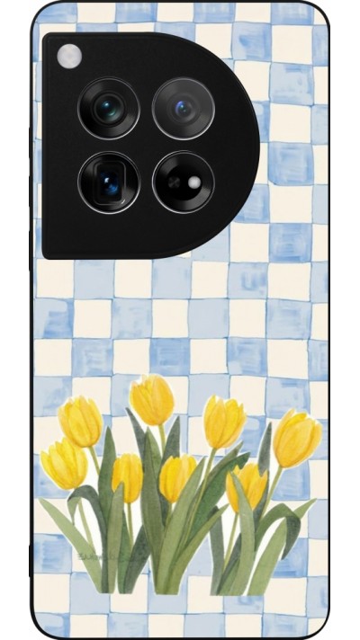 OnePlus 12 Case Hülle - Silikon schwarz Blue vichy tulips Spring 2026