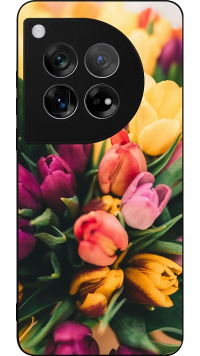 OnePlus 12 Case Hülle - Silikon schwarz Bouquet of tulips Spring 2026