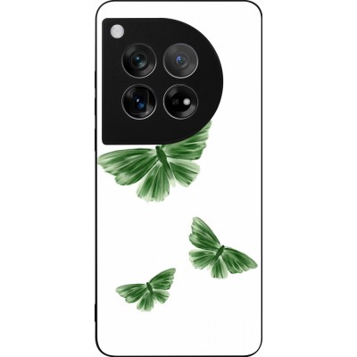 Coque OnePlus 12 - Silicone rigide noir Butterflies Spring 2026