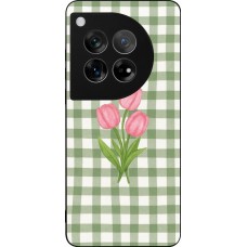 OnePlus 12 Case Hülle - Silikon schwarz Green vichy tulips Spring 2026