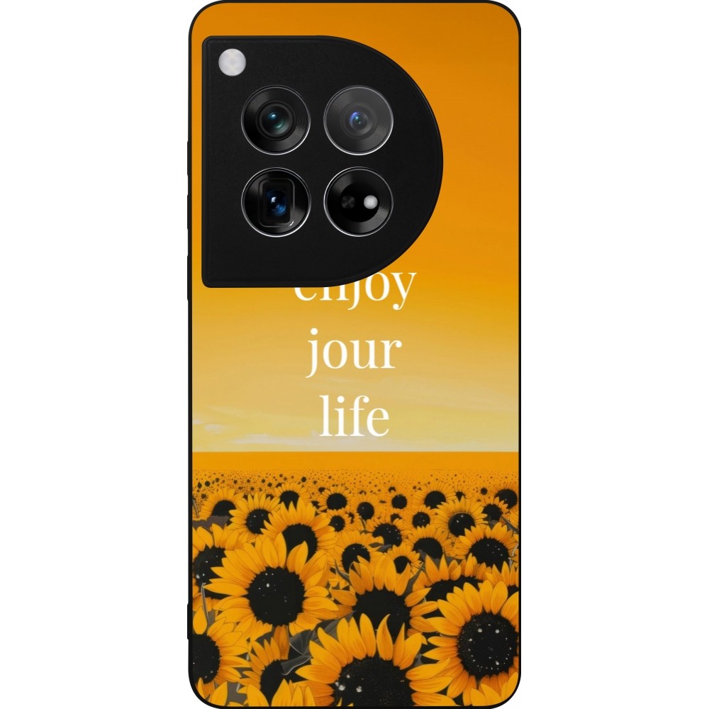 OnePlus 12 Case Hülle - Silikon schwarz Summer 2025 Enjoy your life