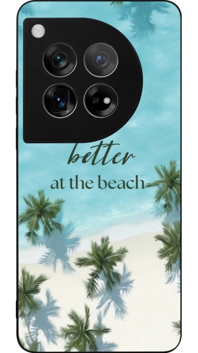 Coque OnePlus 12 - Silicone rigide noir Summer 2025 Life is better at the beach
