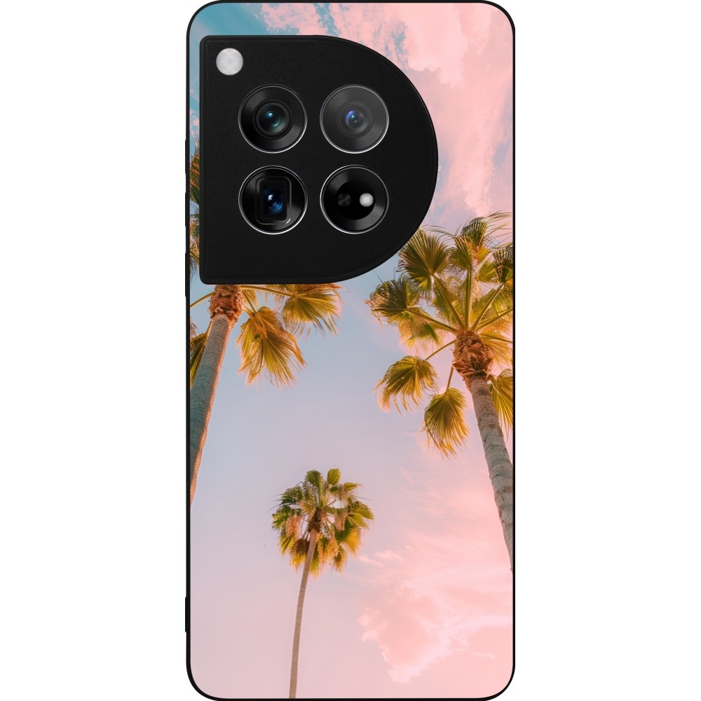 OnePlus 12 Case Hülle - Silikon schwarz Summer 2025 Palmiers