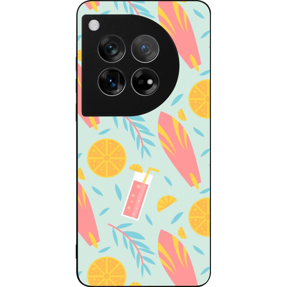 OnePlus 12 Case Hülle - Silikon schwarz Summer 2025 Pattern citron