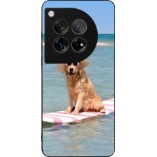 OnePlus 12 Case Hülle - Silikon schwarz Summer Dog on Paddle