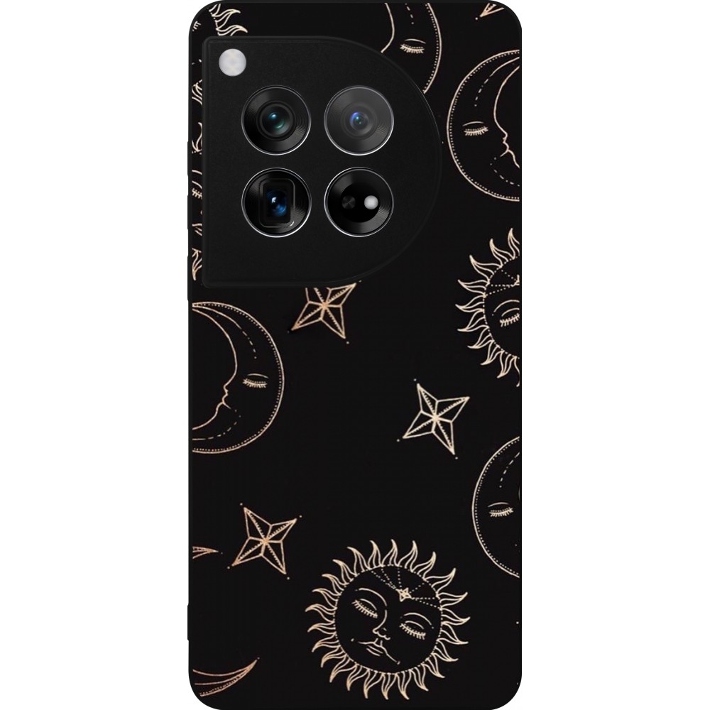 OnePlus 12 Case Hülle - Silikon schwarz Suns and Moons