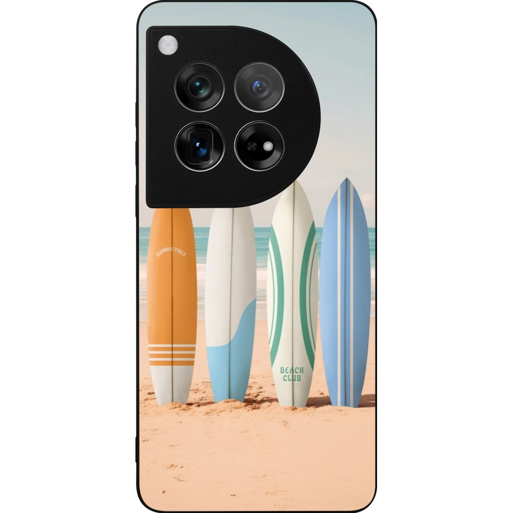 Coque OnePlus 12 - Silicone rigide noir Summer surfboard 2025
