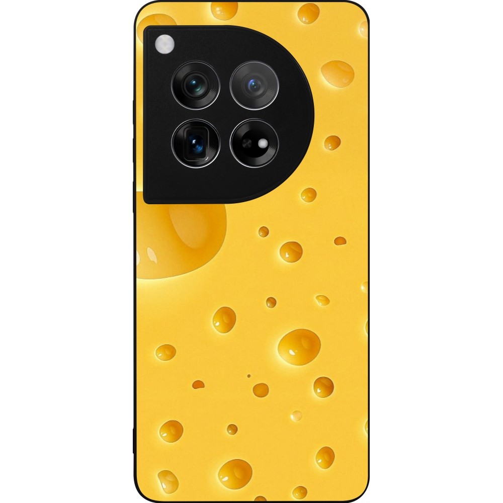 Coque OnePlus 12 - Silicone rigide noir Fête Nationale Suisse Cheese
