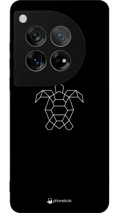 Coque OnePlus 12 - Silicone rigide noir Turtles lines on black