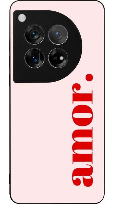 Coque OnePlus 12 - Silicone rigide noir Valentine 2024 amor